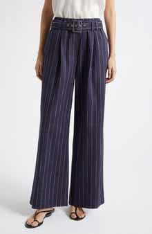 Rae Stripe Belted Wide Leg Pants