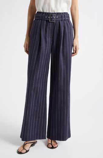Rae Stripe Belted Wide Leg Pants