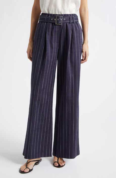 Rae Stripe Belted Wide Leg Pants