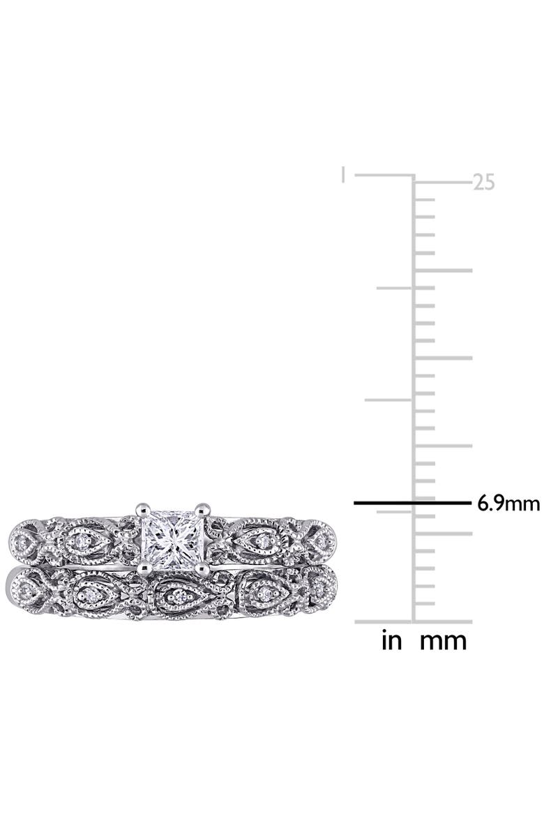 1/3 CTW Diamond Princess Bridal Ring Set 10k, Alternate, color, 10k White Gold