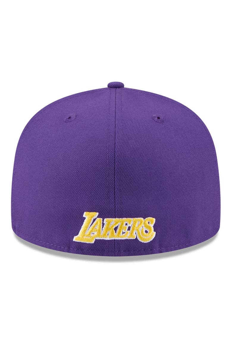 Men's New Era  White/Purple Los Angeles Lakers 2025 NBA Tip Off Split Panel 59FIFTY Fitted Hat, Alternate, color, White