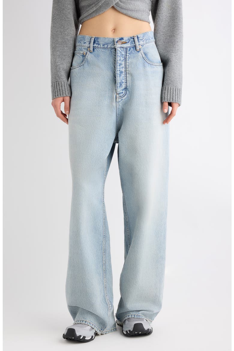 Distressed Baggy Fit Jeans, Main, color, 4020 BLEACH LIGHT BLUE