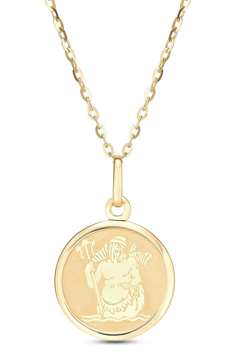 Frankie & Zoe Aquarius Pendant Necklace, Main, color, Yellow Gold