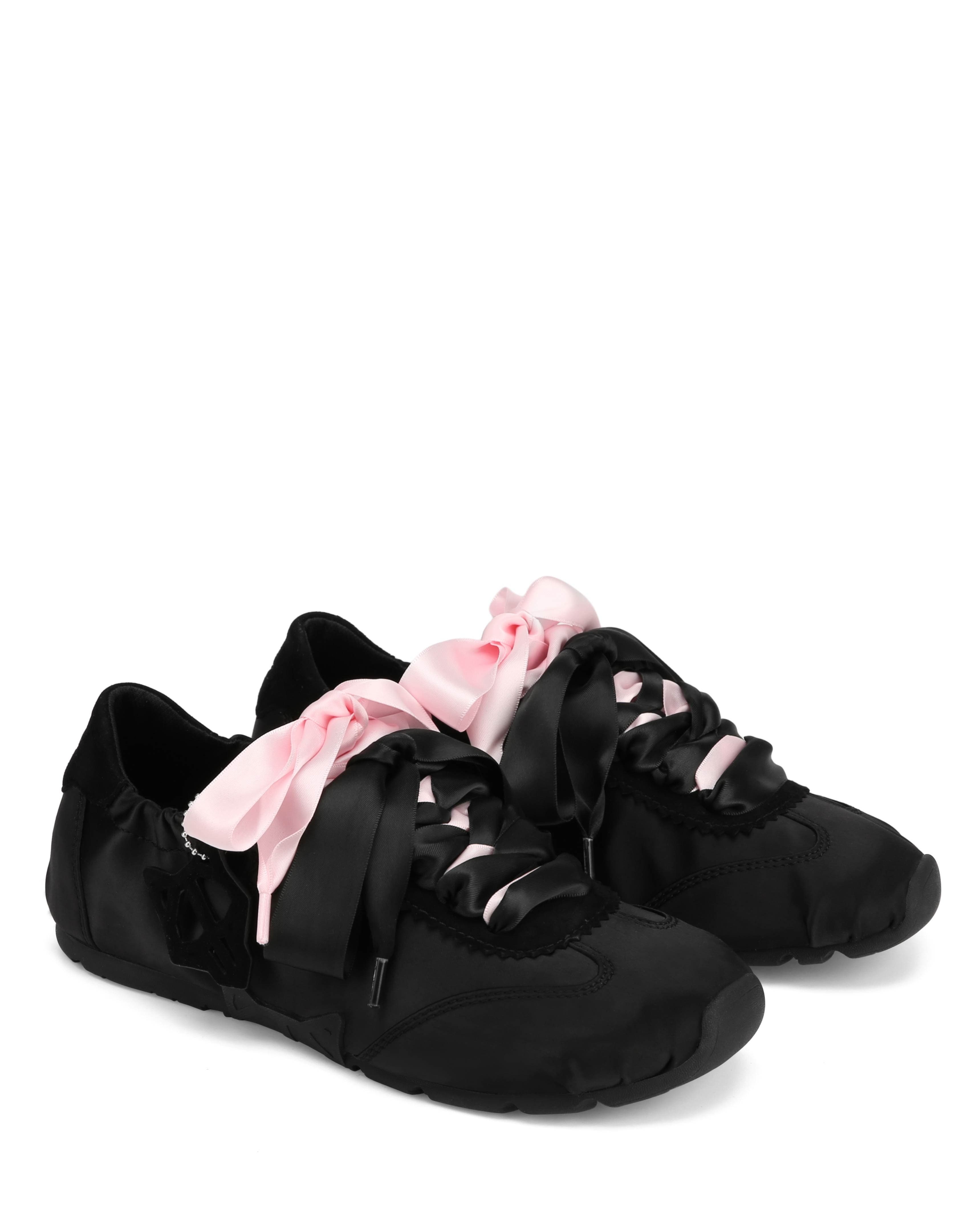 Naked Wolfe Adorable Satin Sneaker, Main, color, Black
