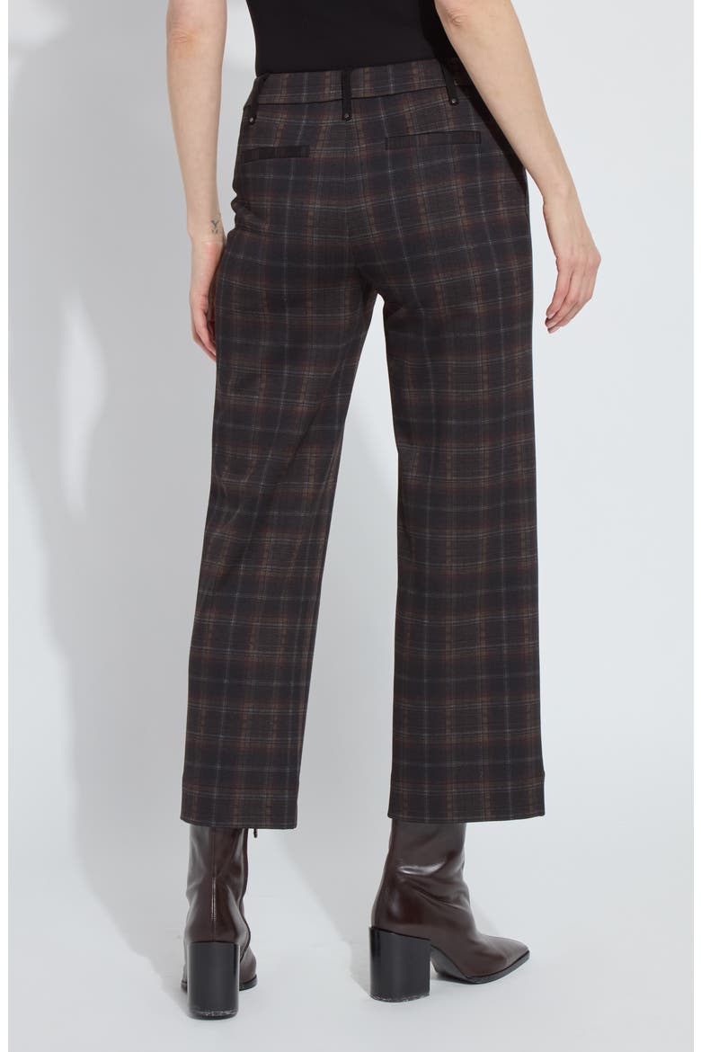 Livia Plaid High Waist Crop Wide Leg Ponte Pants, Alternate, color, DUBLIN PLAID