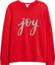 Caslon® Joy Embellished Crewneck Sweatshirt