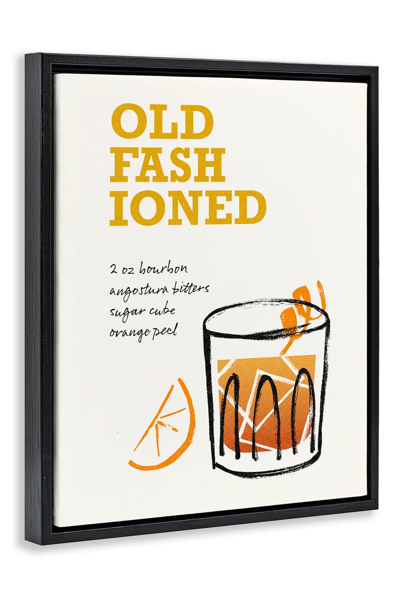 Old Fashioned Recipe Framed Canvas Wall Art, Alternate, color, ORANGE