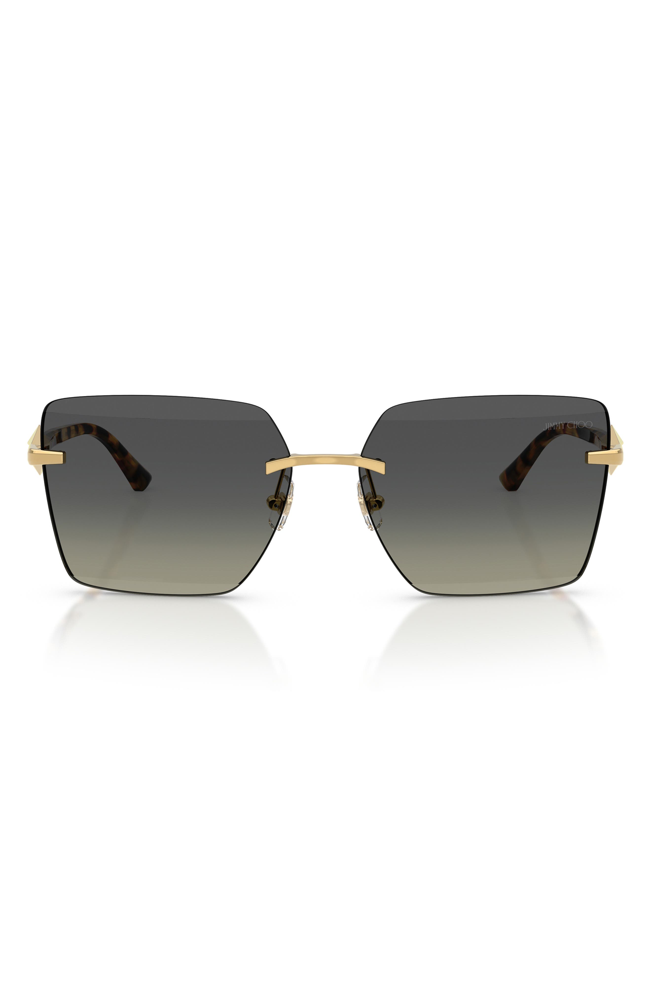 Jimmy Choo 59mm Gradient Square Sunglasses In Gold/grey Gradient