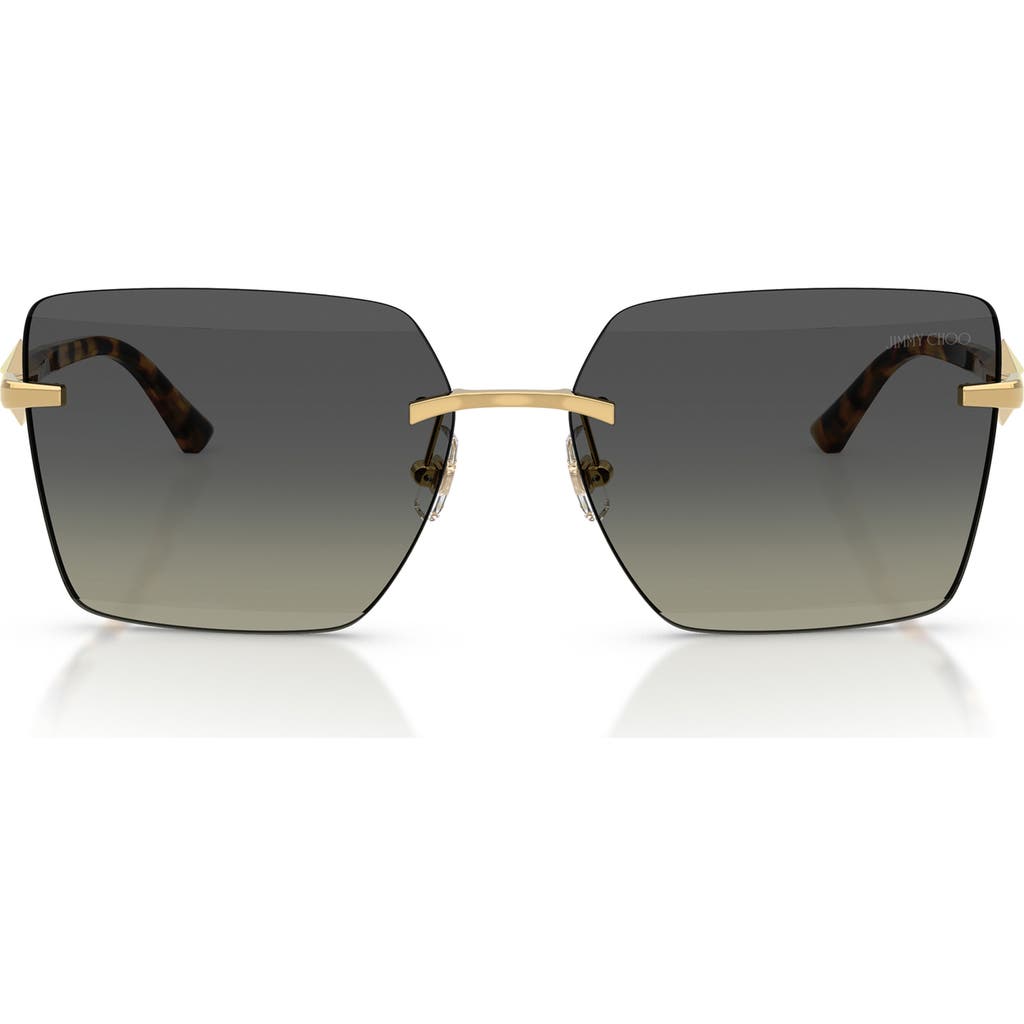 Jimmy Choo 59mm Gradient Square Sunglasses In Gold/grey Gradient