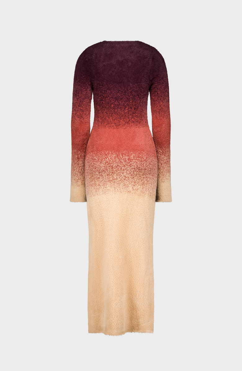 SAEMDI Gradient Knit Dress, Alternate, color, Burgundy To Peach