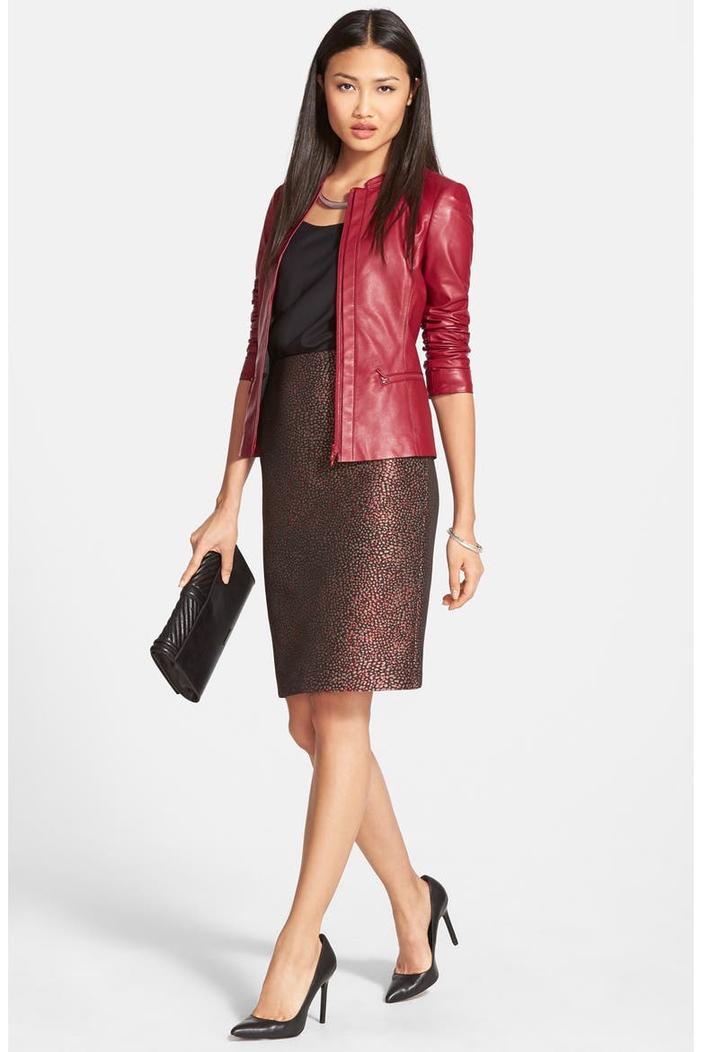 'Lucite®' Crescent Bib Necklace, Alternate, color, SILVER