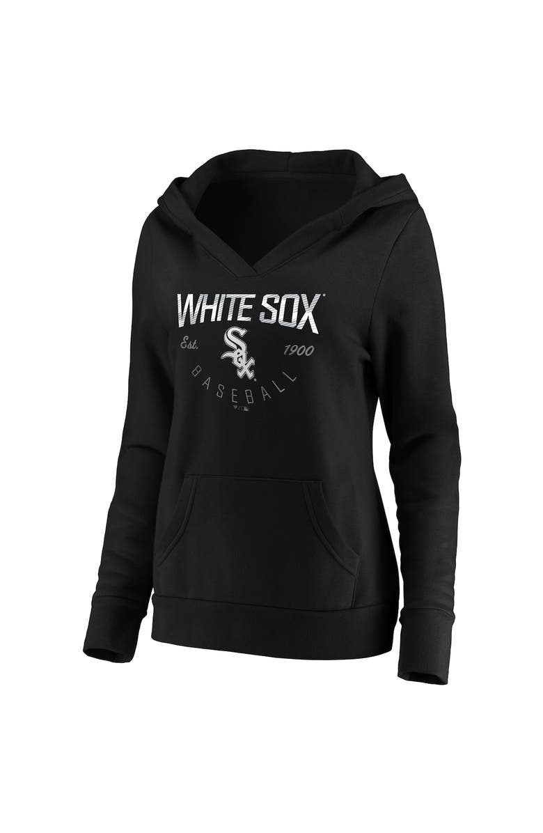 FANATICS Women's Fanatics Branded Black Chicago White Sox Core Live For It V-Neck Pullover Hoodie, Alternate, color, Black