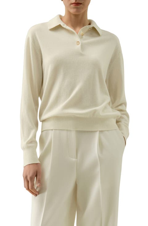 Baby Cashmere Long-Sleeve Polo Shirt