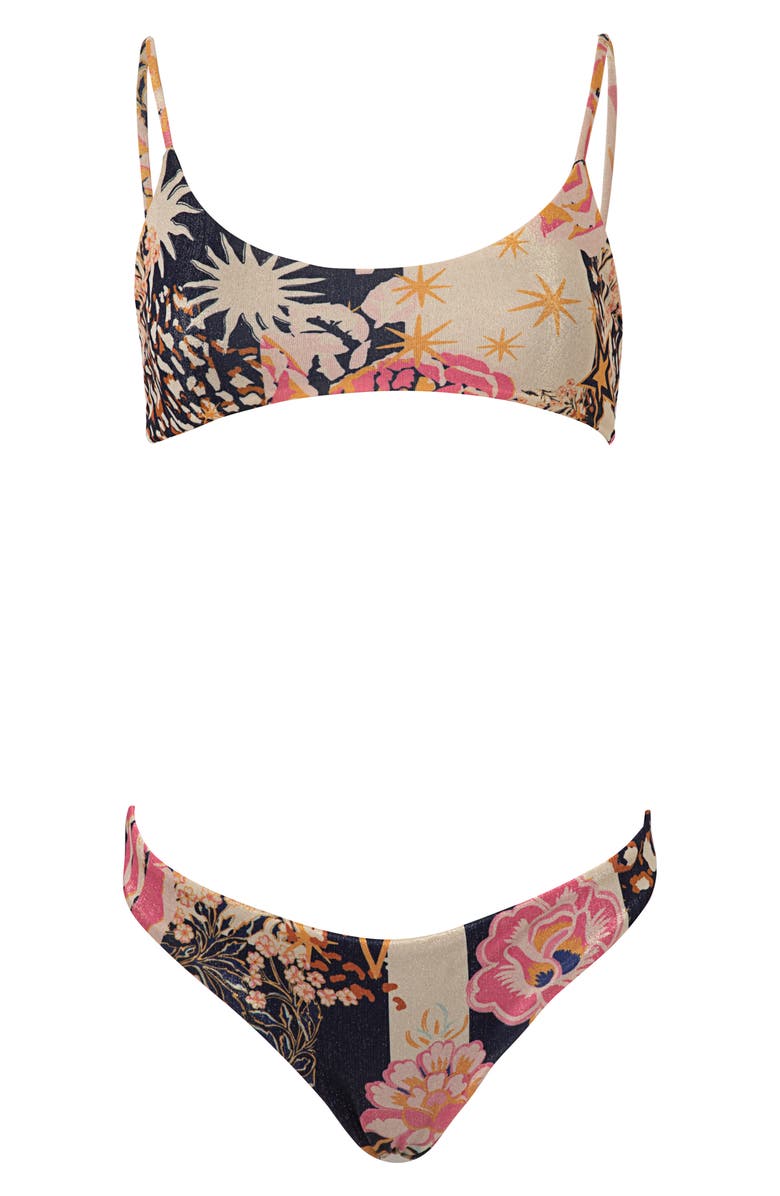 Maaji Patchwork Rose Flirt Reversible Bikini Bottoms, Alternate, color, 