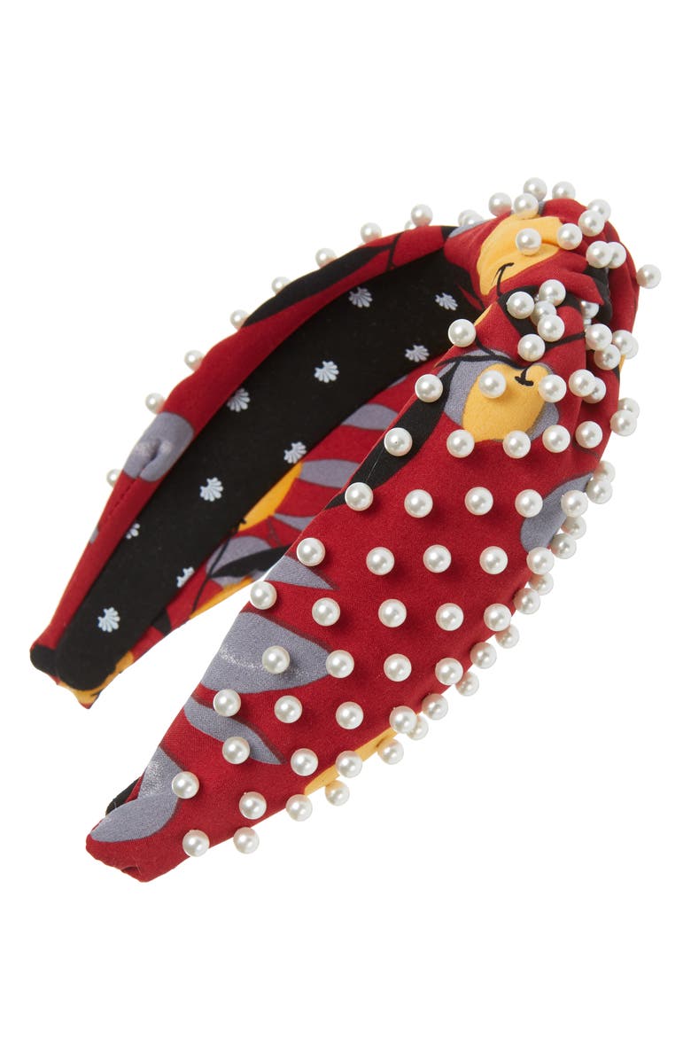 Lele Sadoughi Pearly Floral Headband, Main, color,