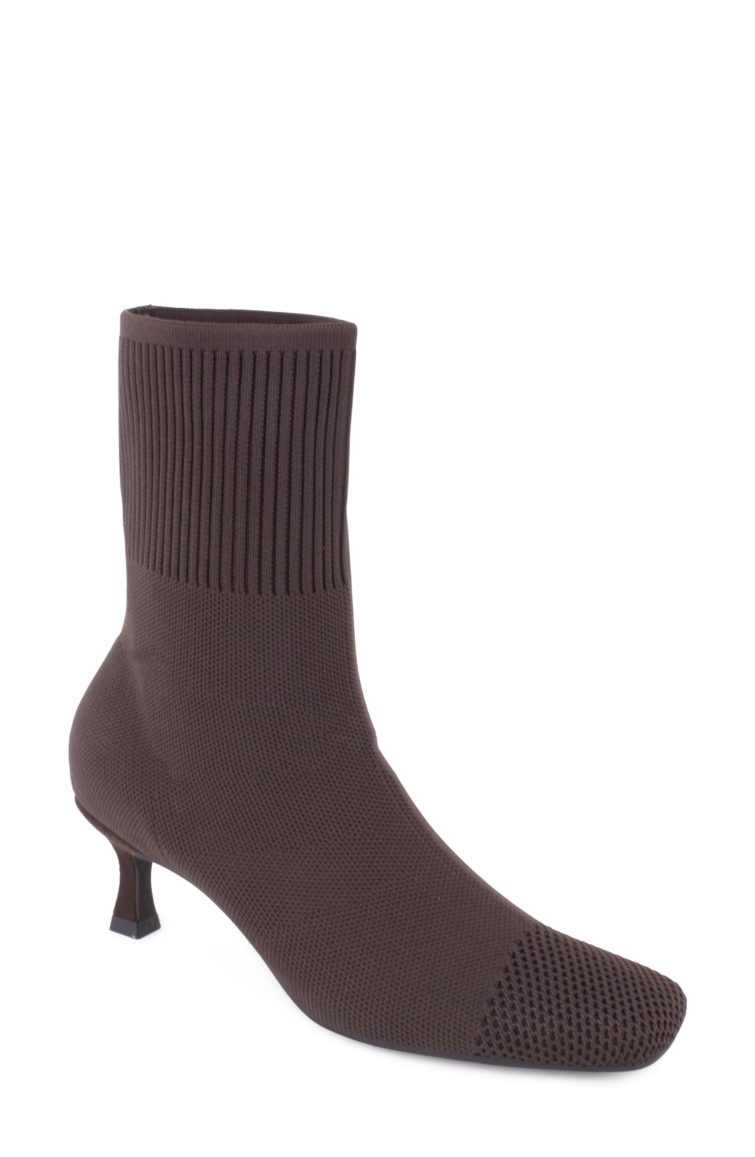 Alyssum Knit Boot, Main, color, DARK BROWN
