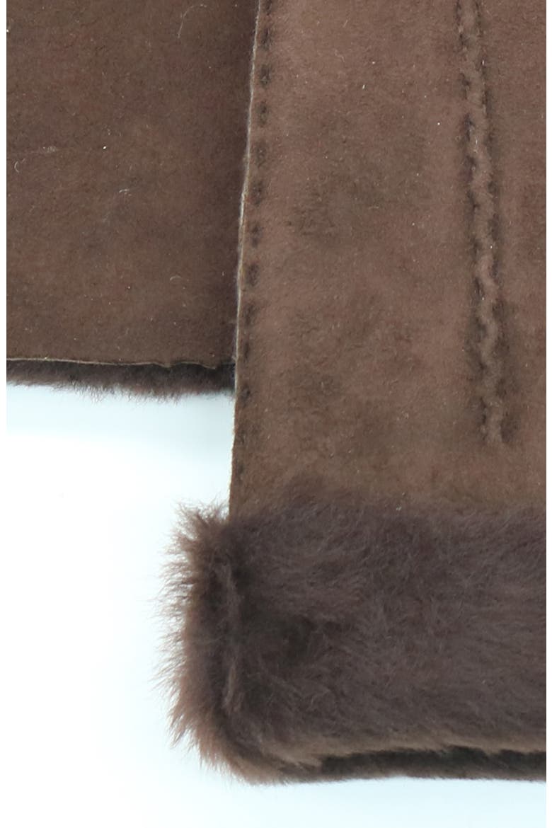 Genuine Shearling Trimmed Gloves, Alternate, color, BROWN
