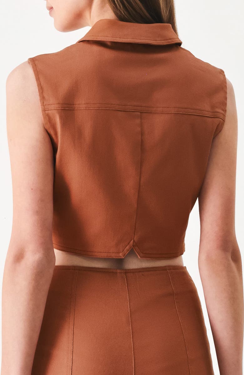 FREEMARKET Cropped Button-Up Shirt, Alternate, color, Terracotta