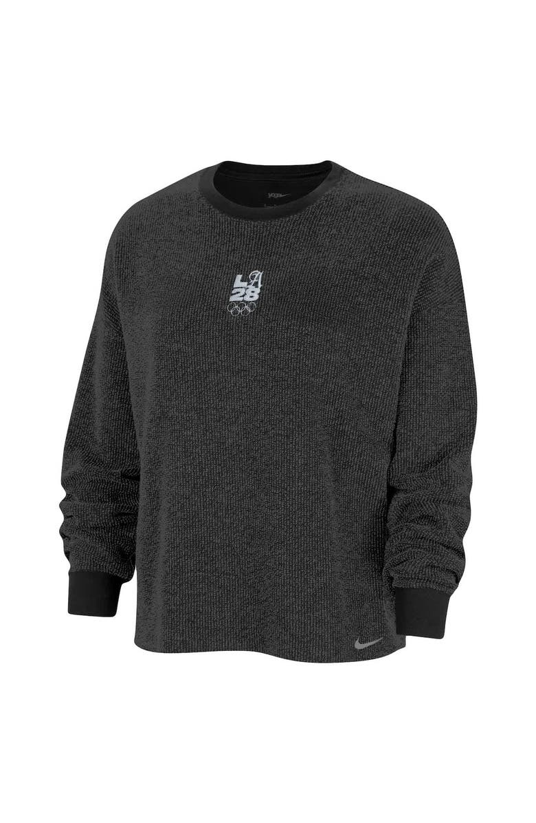 Nike Women's Nike  Charcoal LA28 Summer Olympics Yoga Oversized Pullover Sweatshirt, Alternate, color, Charcoal