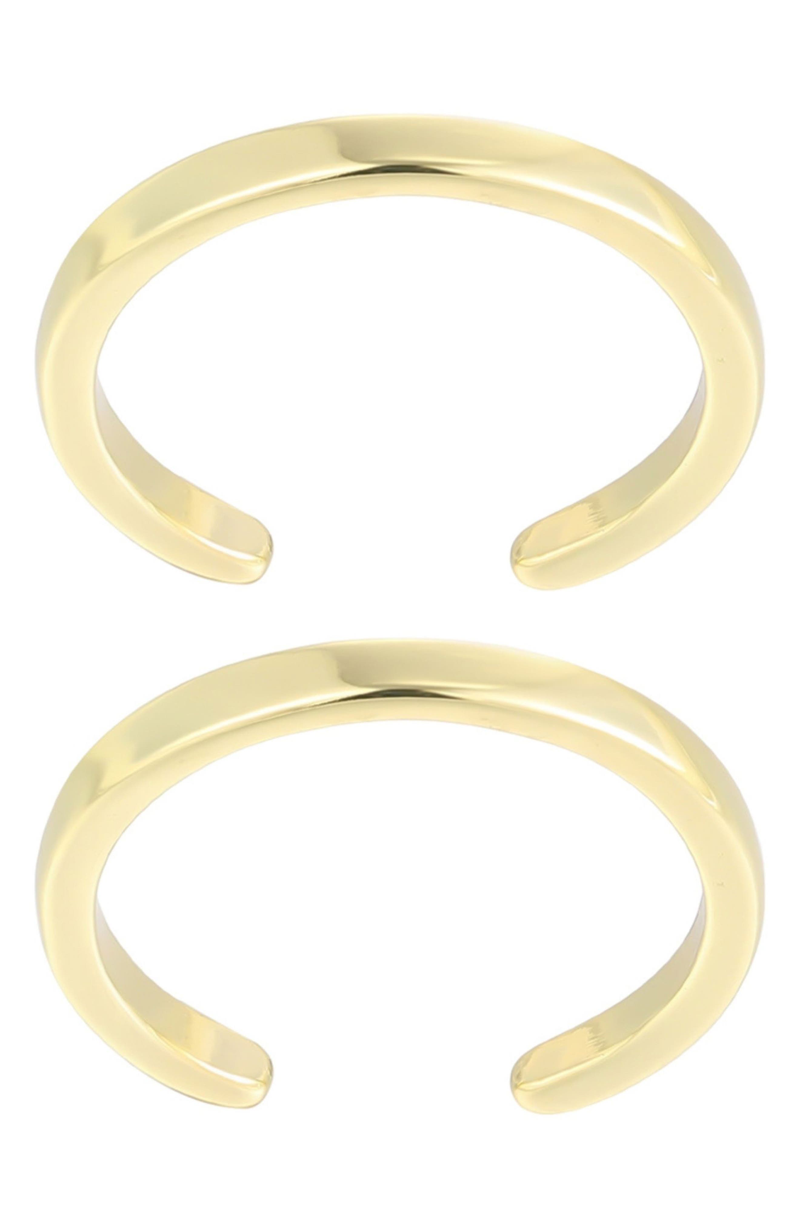 Adornia Set of 2 14K Gold Plated Adjustable Toe Rings