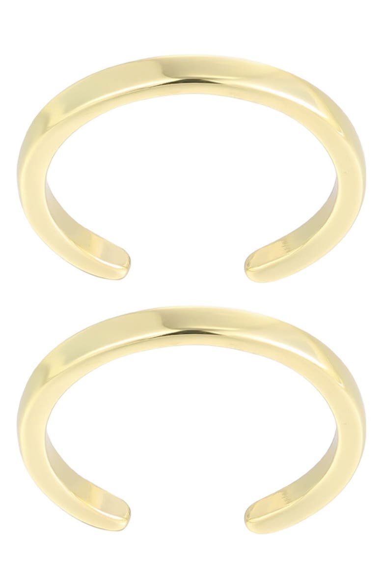 Adornia Set of 2 14K Gold Plated Adjustable Toe Rings, Main, color, Gold