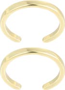 Adornia Set of 2 14K Gold Plated Adjustable Toe Rings