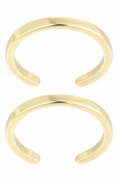 Adornia Set of 2 14K Gold Plated Adjustable Toe Rings