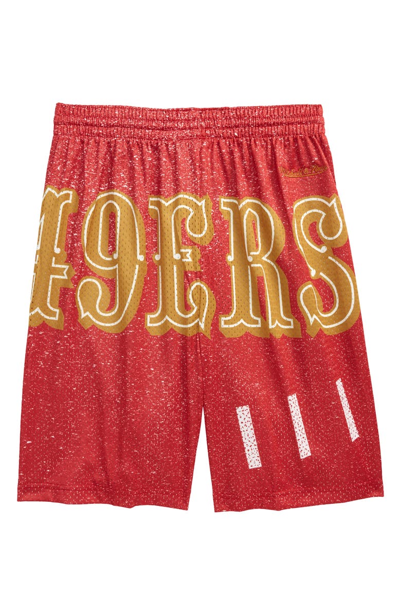 Mitchell & Ness Kids' NFL San Francisco 49ers Big Face Mesh Shorts, Alternate, color, 