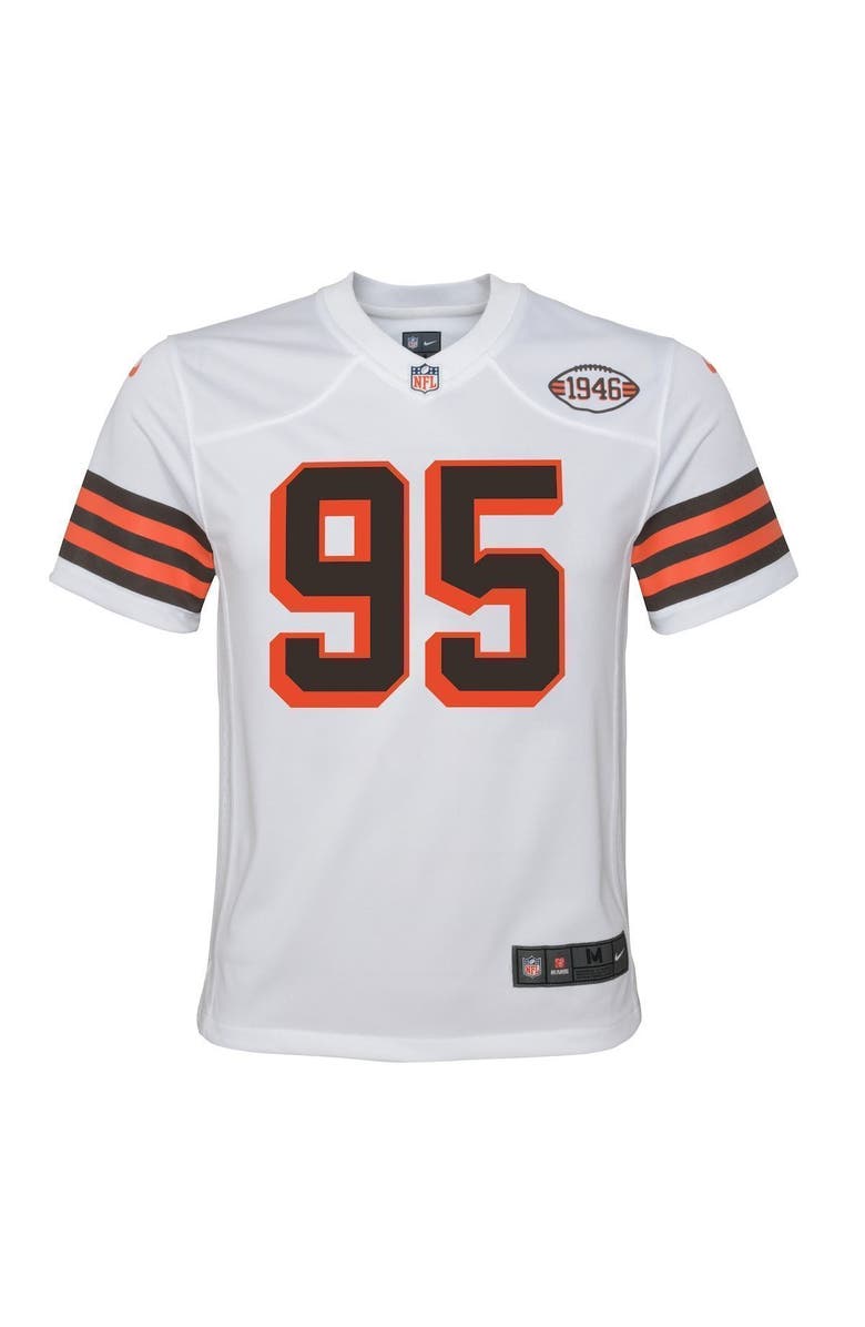Nike Youth Nike Myles Garrett White Cleveland Browns 1946 Collection Alternate Game Jersey, Alternate, color, White