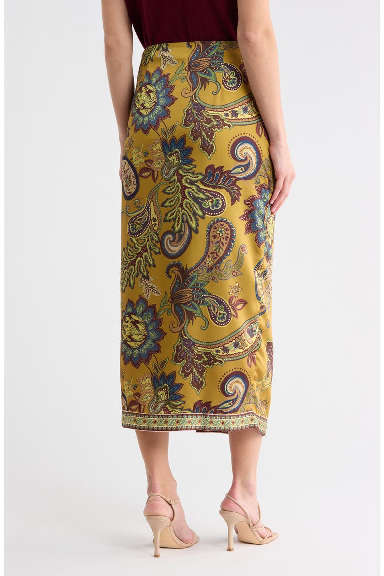 Satin Wrap Skirt, Alternate, color, GOLD PAISLEY PRINT