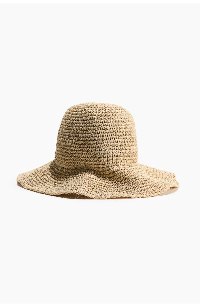H&M Handmade Straw Hat, Main, color, Beige