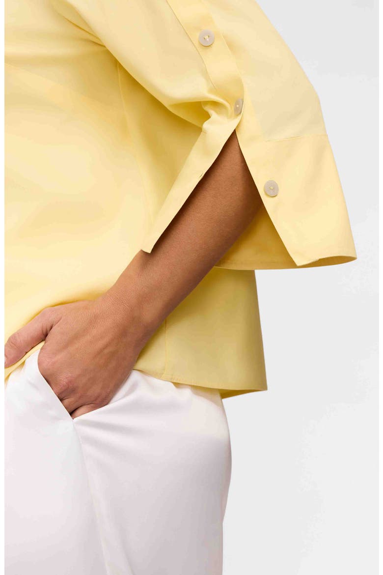 Lainey Button Accent Cotton Popover Top, Alternate, color, LEMON YELLOW