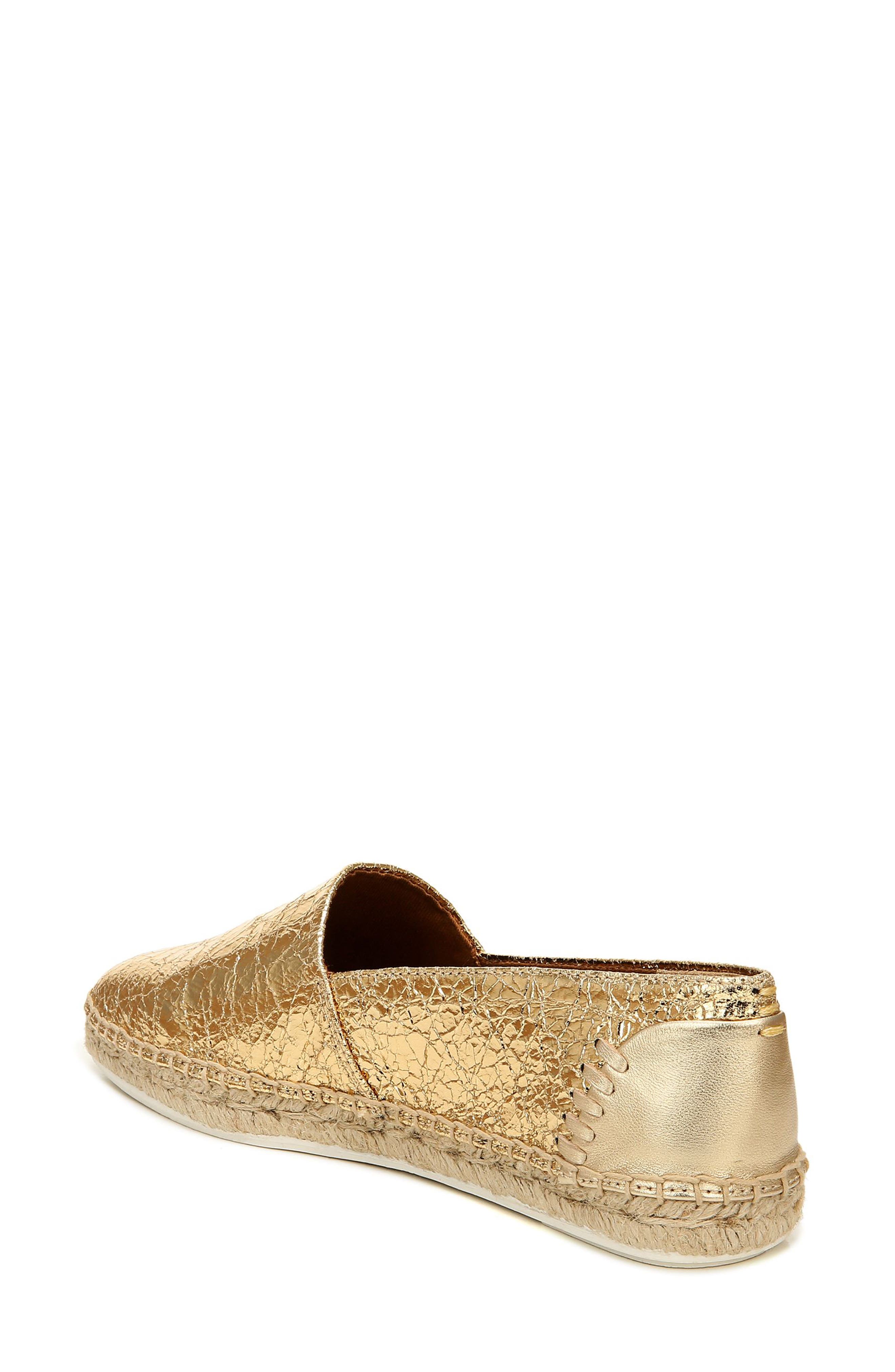 Kenna Espadrille Flat, Alternate, color, GOLD FAUX LEATHER