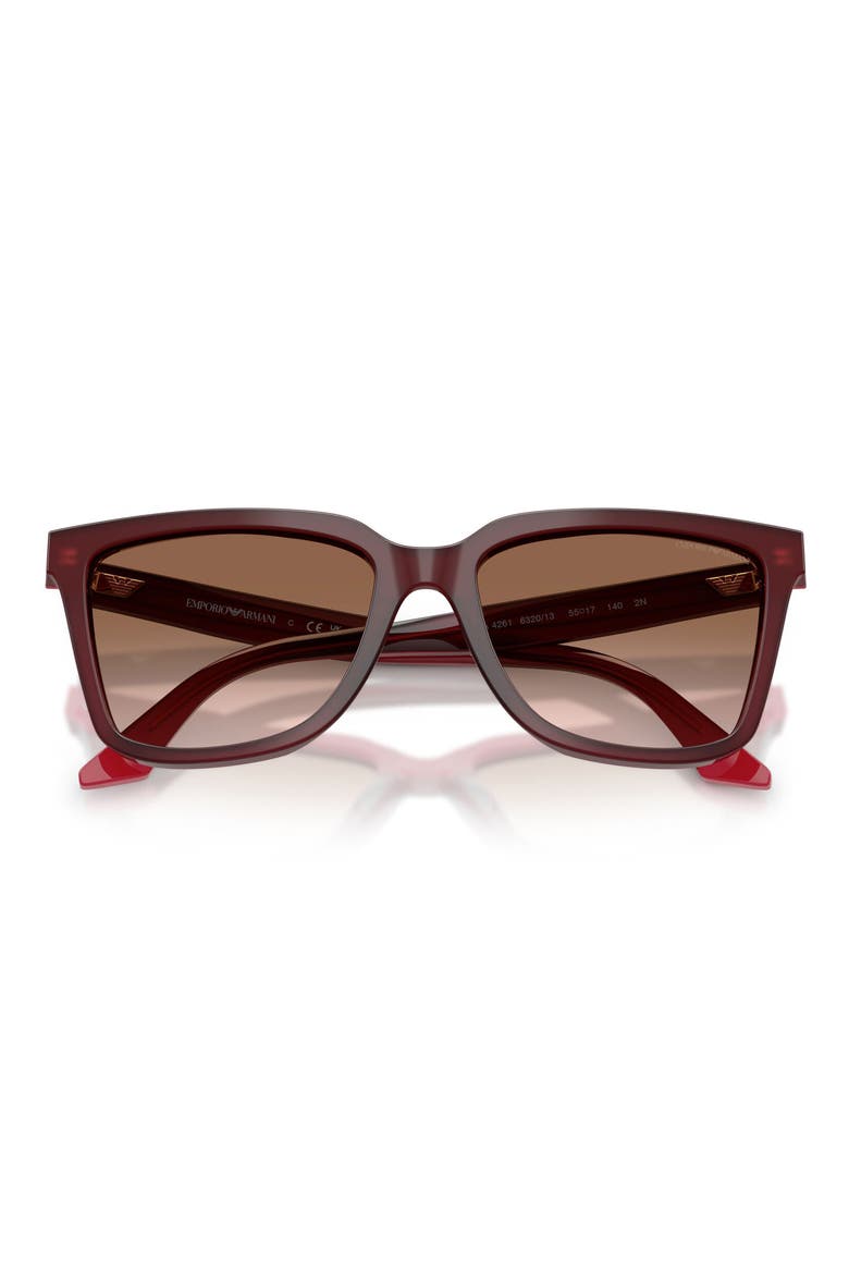 55mm Irregular Sunglasses, Alternate, color, SHINY OPAL BORDEAUX/ PINK