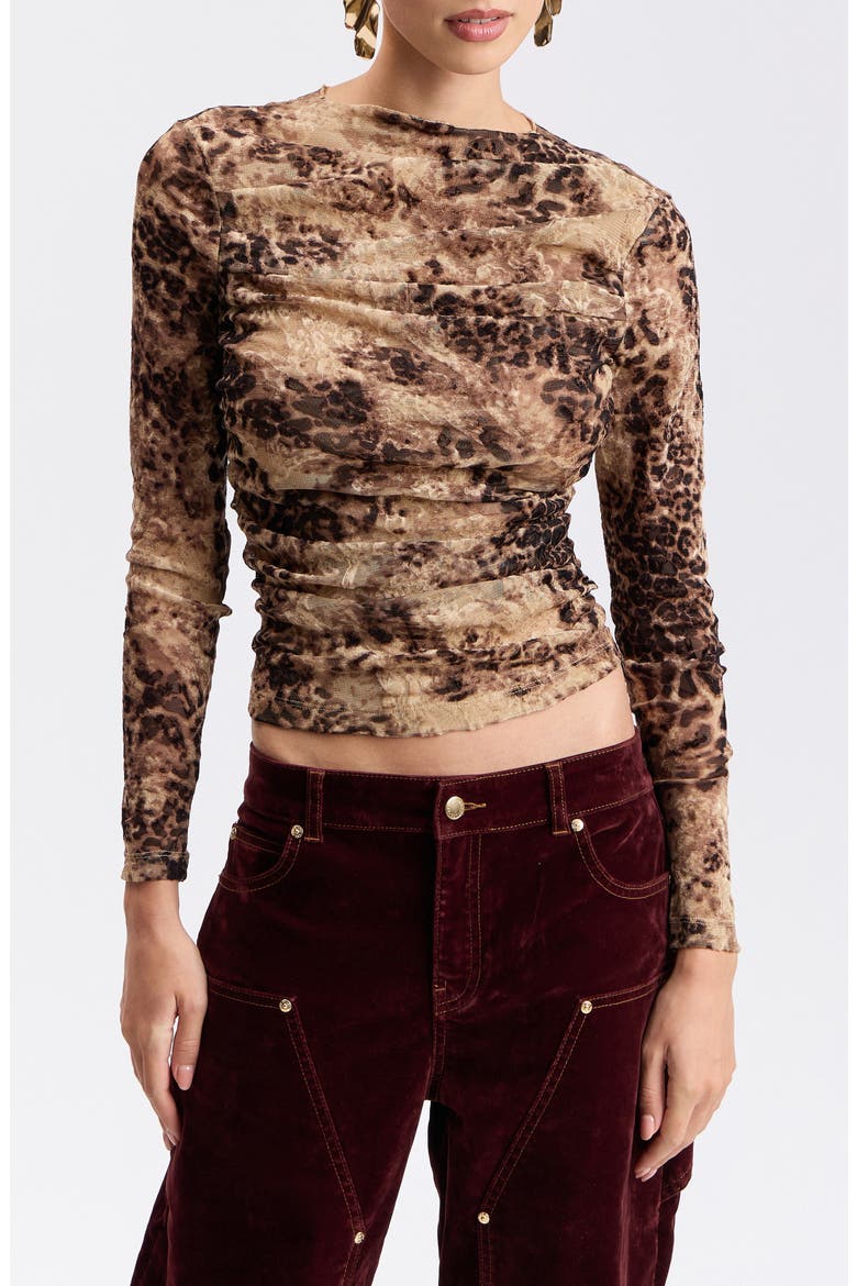 Burnout Cheetah Funnel Neck Top, Main, color, BURNOUT CHEETAH