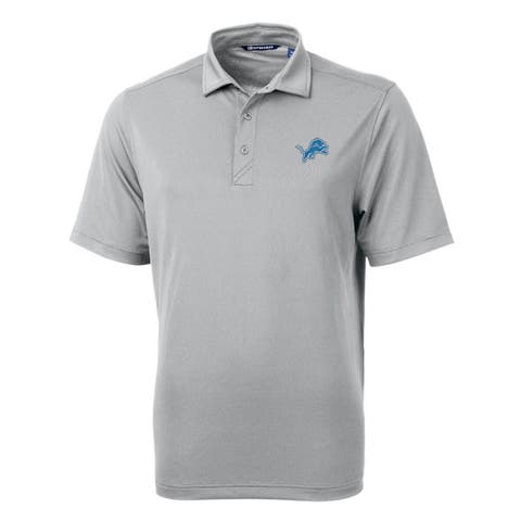 Men's Cutter & Buck Gray Detroit Lions Big & Tall Virtue Eco Pique Recycled Polo