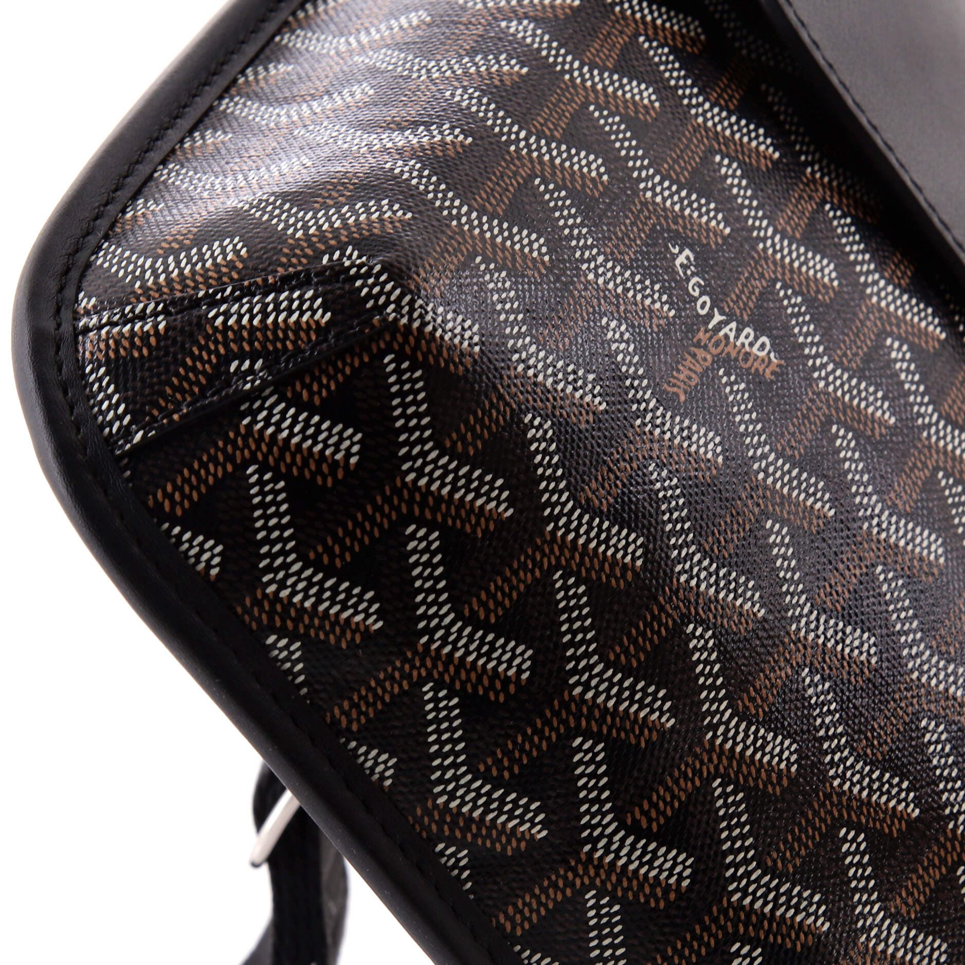 Pre-Owned Goyard Coursier Messenger Bag Coated Canvas and Leather, Alternate, color, Black