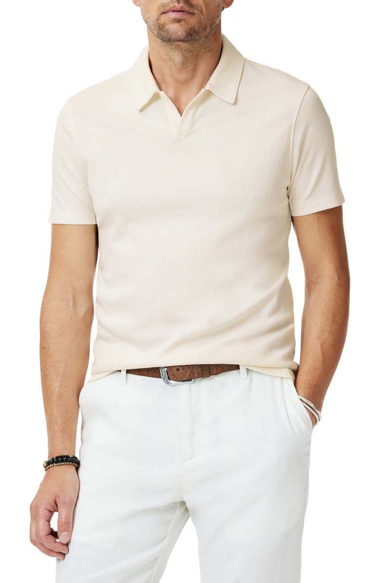 John Varvatos Hague Foliage Jacquard Polo, Main, color, Natural