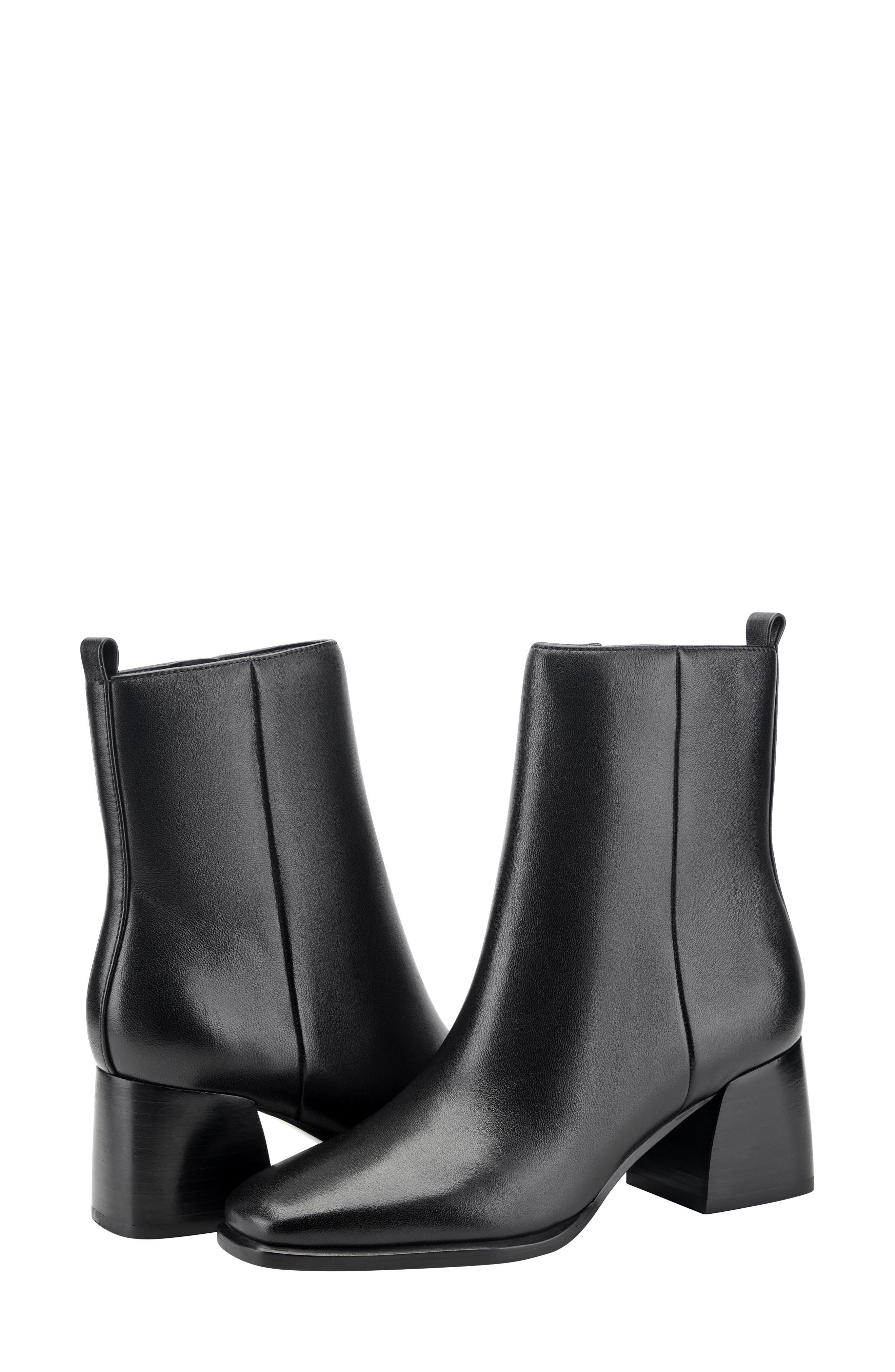 Milley Leather Bootie, Alternate, color, BLACK