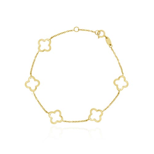 The Lovery Fine Jewelry Small Gold Open Clover Bracelet In Gold