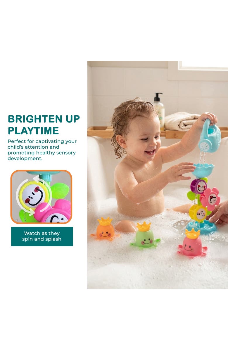 Sperric Flower Waterfall Suction Bath Toy Set, Alternate, color, Multicolor