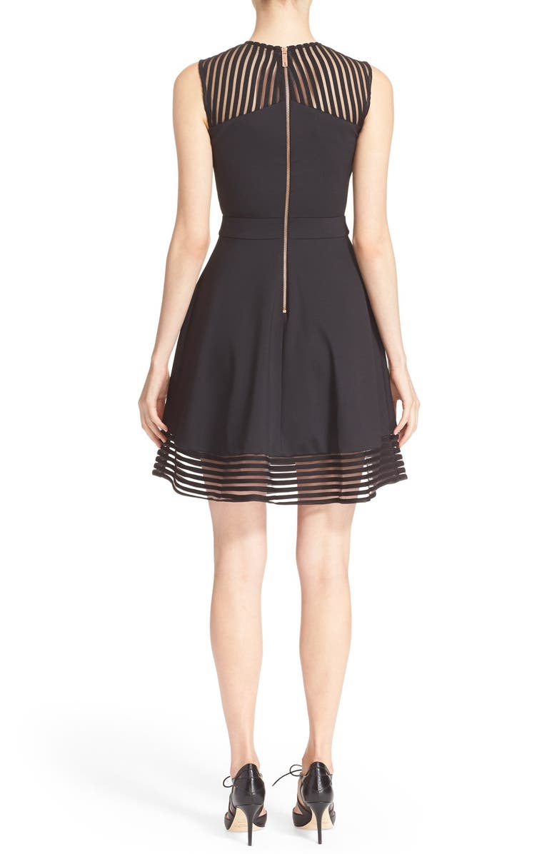 Ted Baker London 'Eleese' Mesh Detail Skater Dress, Alternate, color, 