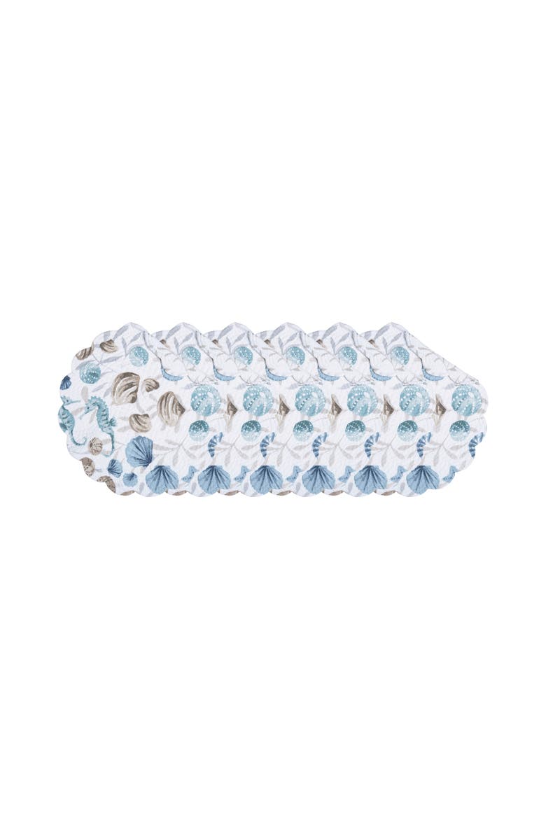 Coastal Shells Placemat Collection Sets of 6, Main, color, Blue