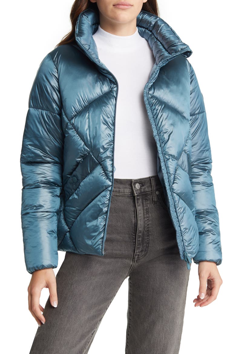 Joan Water Repellent Recycled Nylon Puffer Jacket, Main, color, HEAVEN BLUE