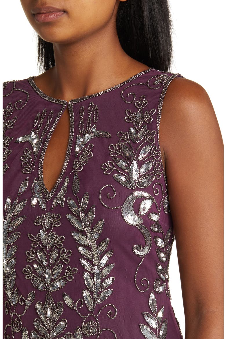 Embellished Midi Cocktail Dress, Alternate, color, PLUM