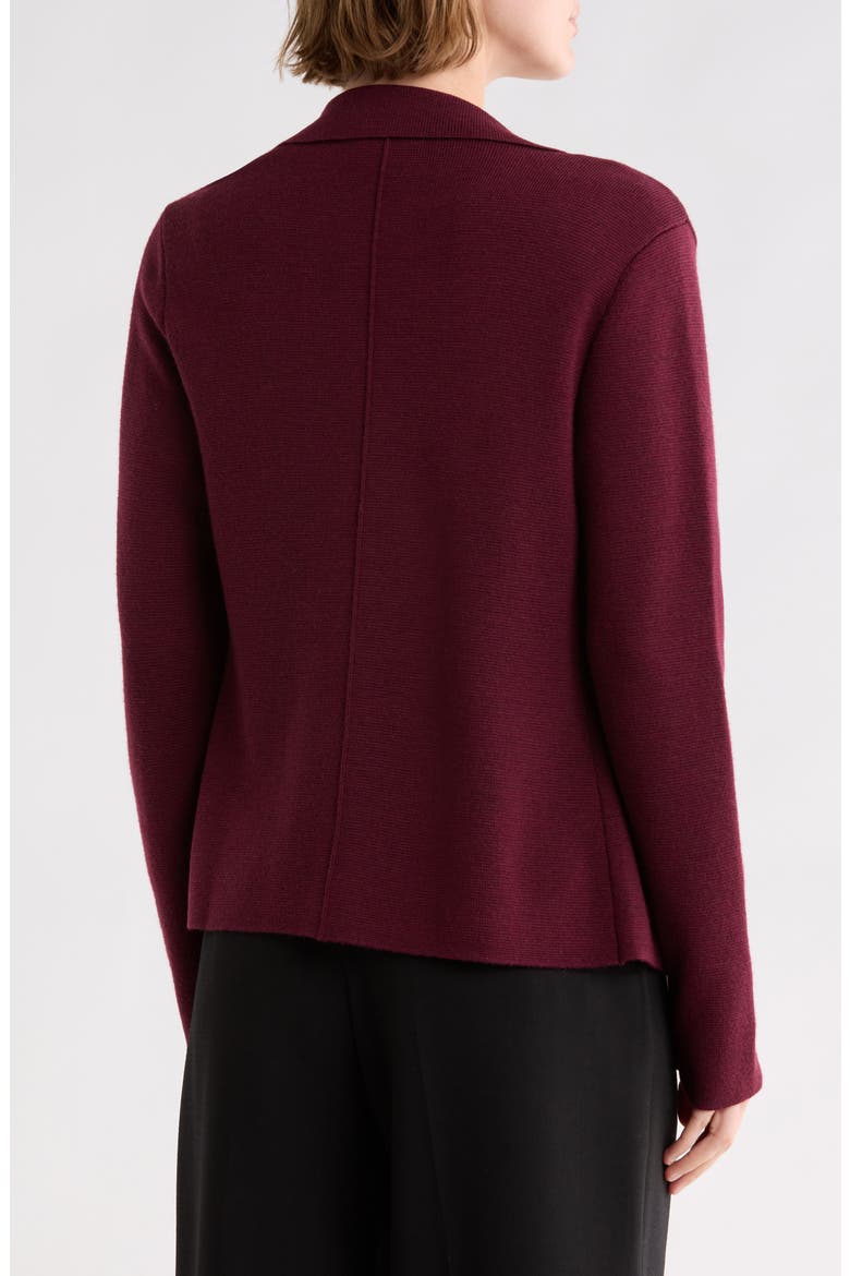 Double Breasted Merino Wool Sweater Blazer, Alternate, color, BORDEAUX