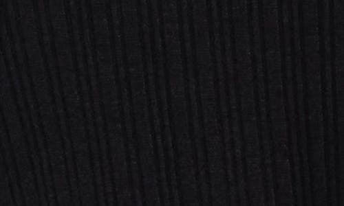 Madewell Ribbed Long Sleeve Turtleneck Crop Top In Black