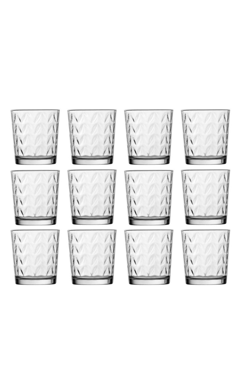 Fortessa Ornamento Olivio Set of 12 Tumbler Glasses, Main, color, Clear