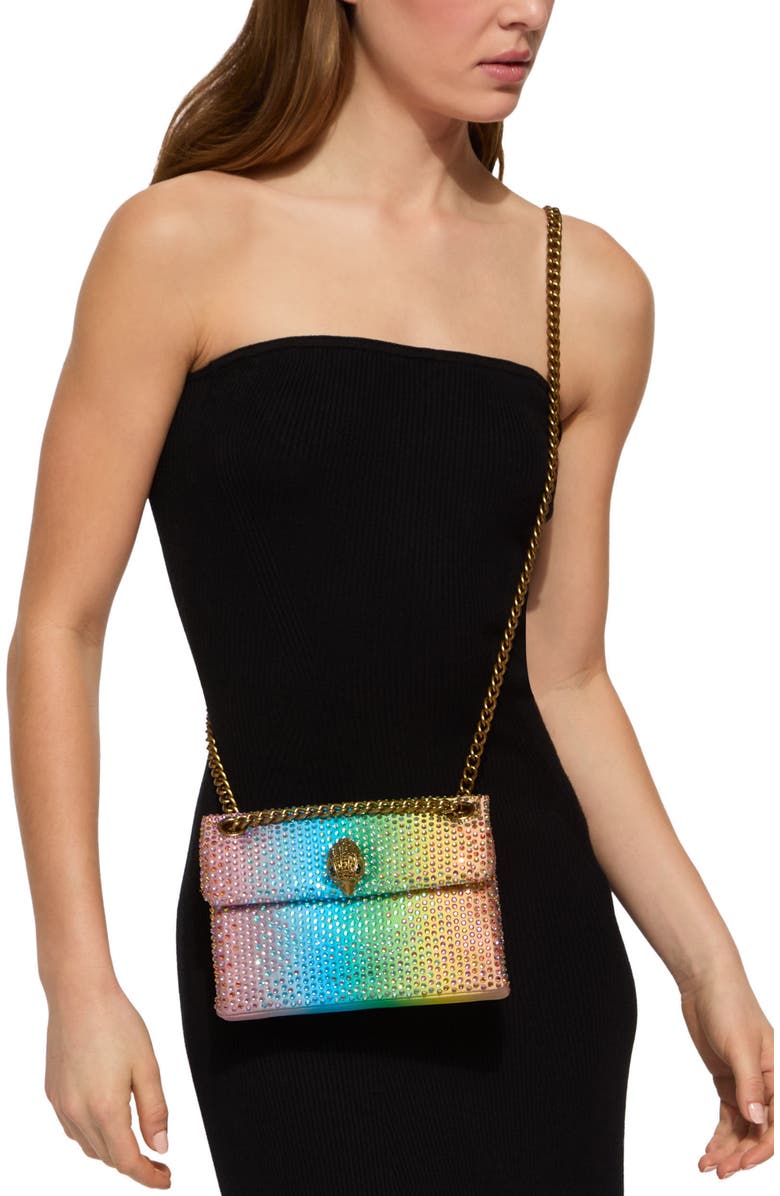 Kurt Geiger London Mini Kensington Fabric Convertible Crossbody Bag, Alternate, color, Pink/ Open Miscellaneous