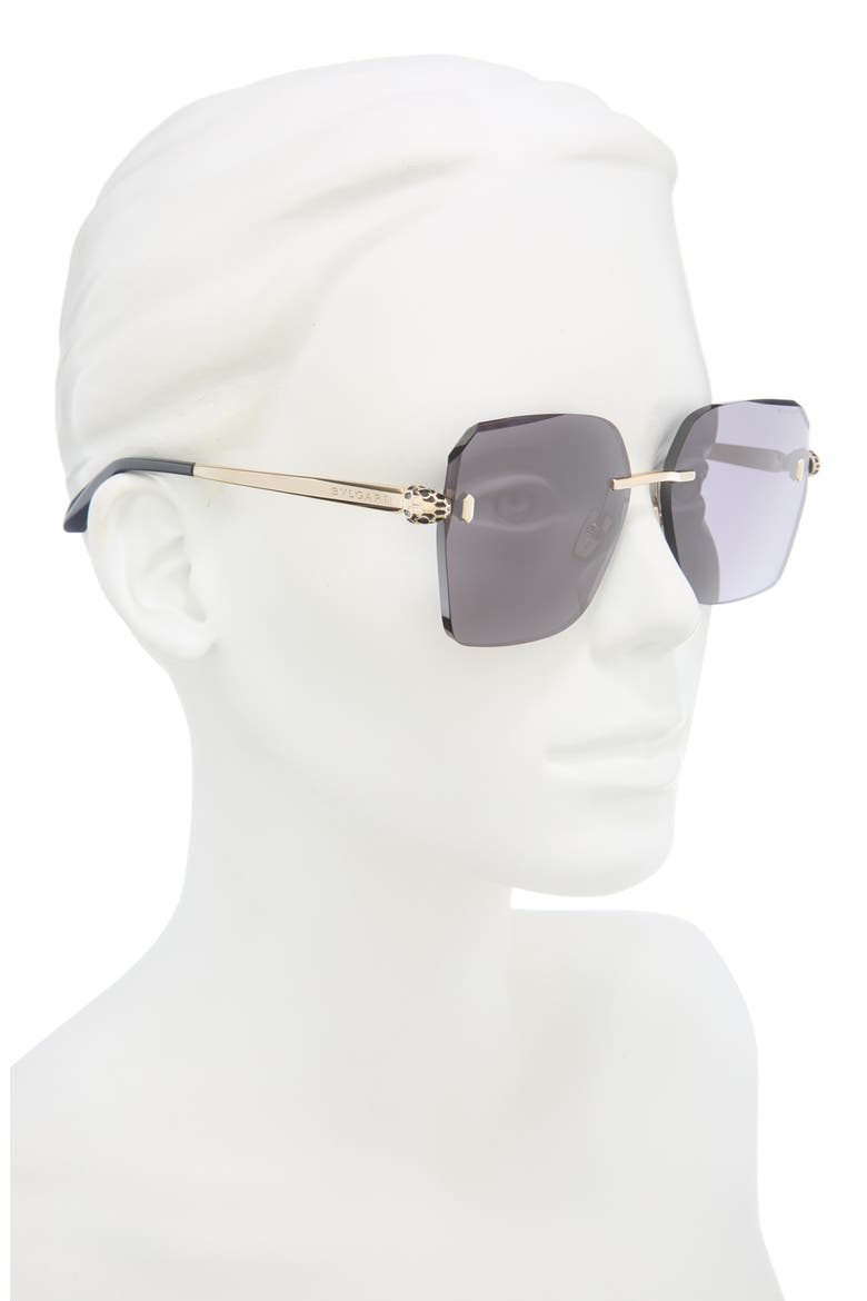 Serpenti Forever Rimless Square Sunglasses, Alternate, color, GOLD/ SMOKE
